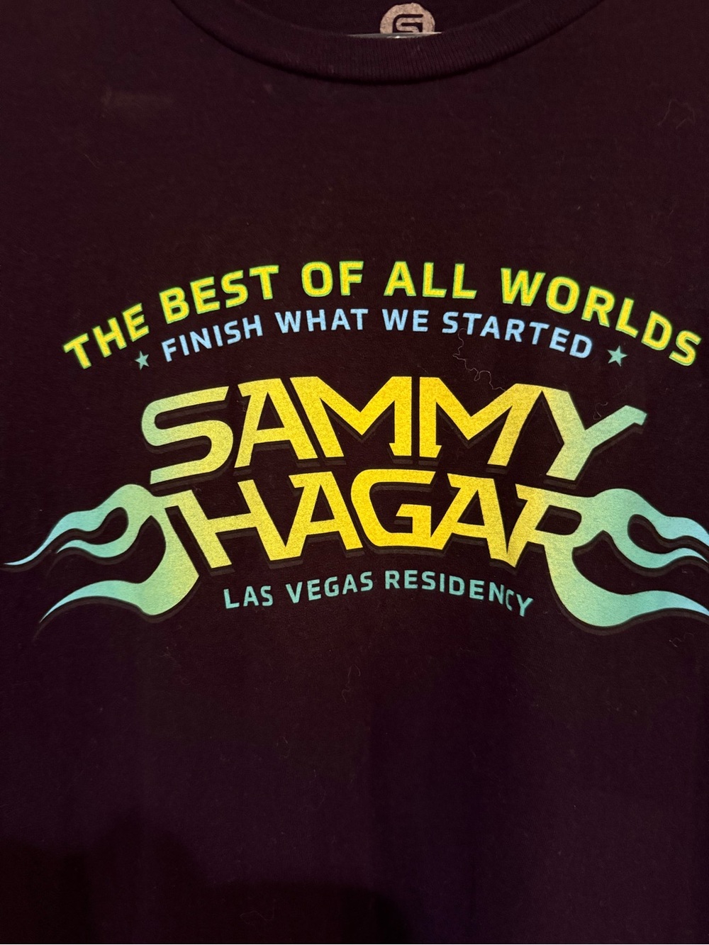 Sammy Hagar T-Shirt The Best of All Worlds Black Graphic Tee Short Sleeve Black